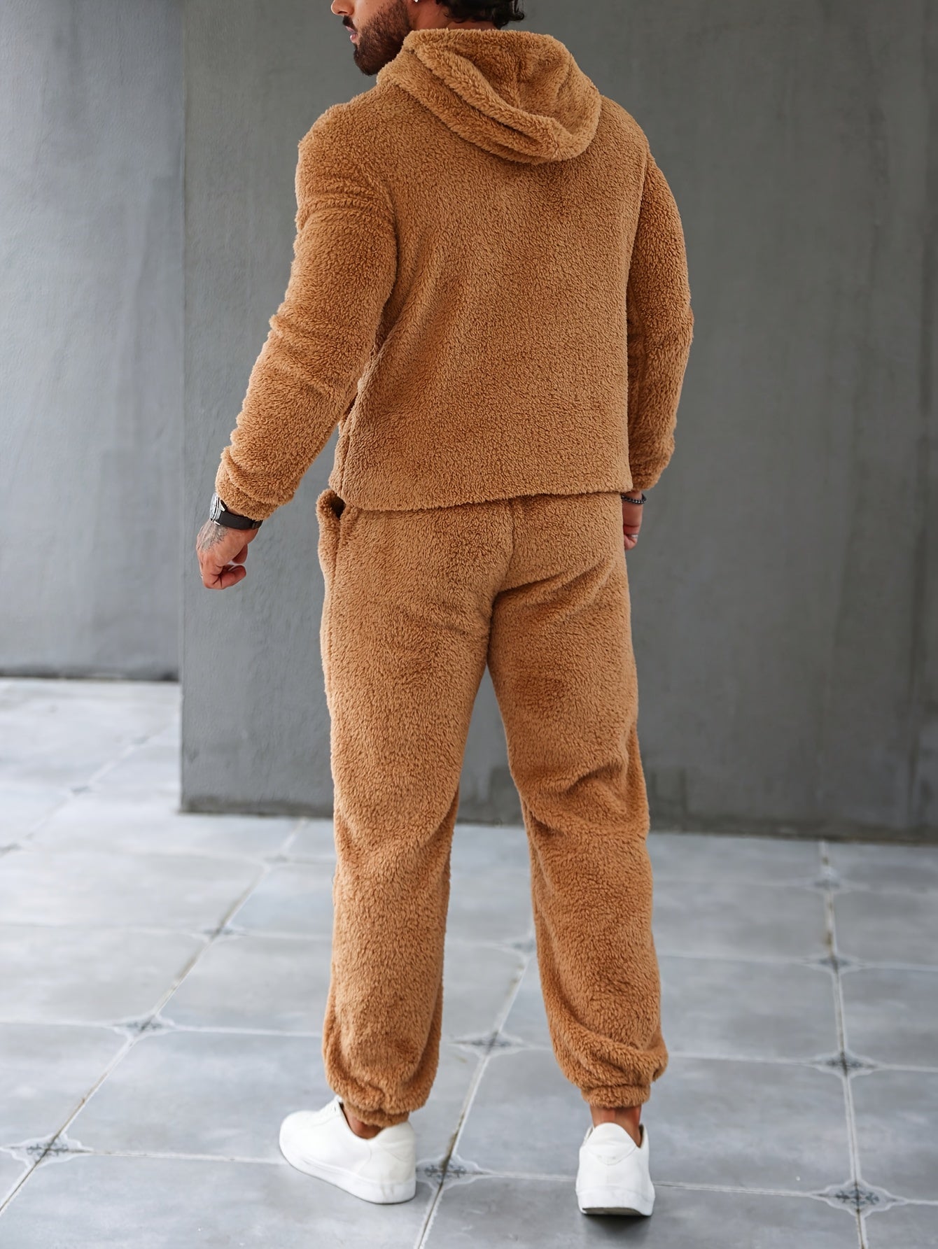 2Pcs Fuzzy Fleece Outfits for Men - Soft, Warm - Lena & Miles Exquisite Boutique LLC.