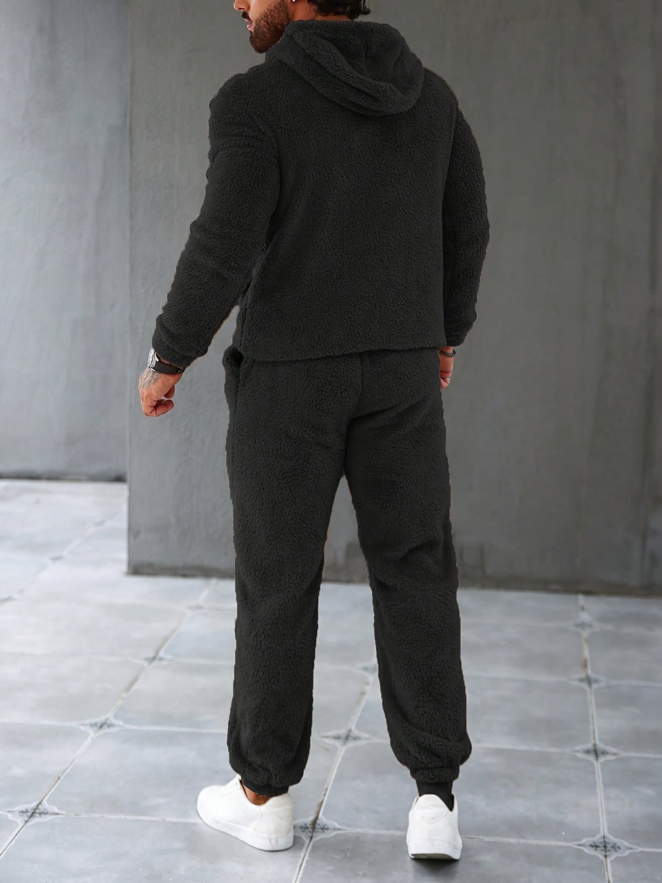 2Pcs Fuzzy Fleece Outfits for Men - Soft, Warm - Lena & Miles Exquisite Boutique LLC.