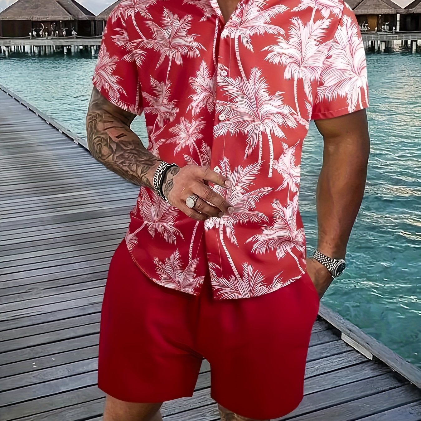 2pcs Men's Summer Leisure Set, Men - Lena & Miles Exquisite Boutique LLC.