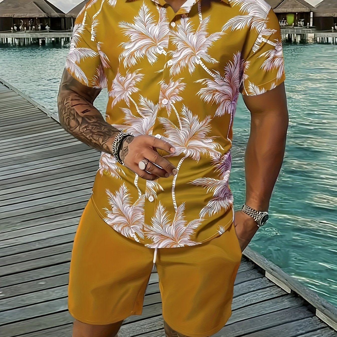 2pcs Men's Summer Leisure Set, Men - Lena & Miles Exquisite Boutique LLC.