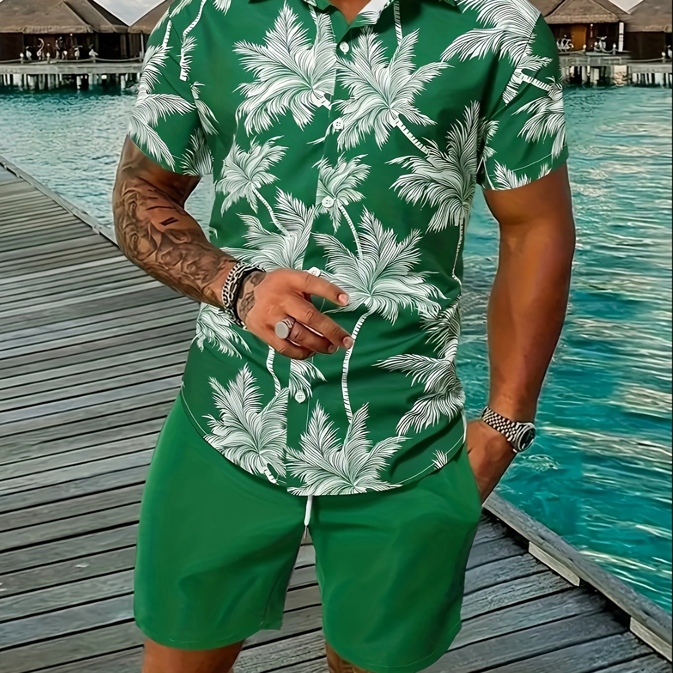2pcs Men's Summer Leisure Set, Men - Lena & Miles Exquisite Boutique LLC.