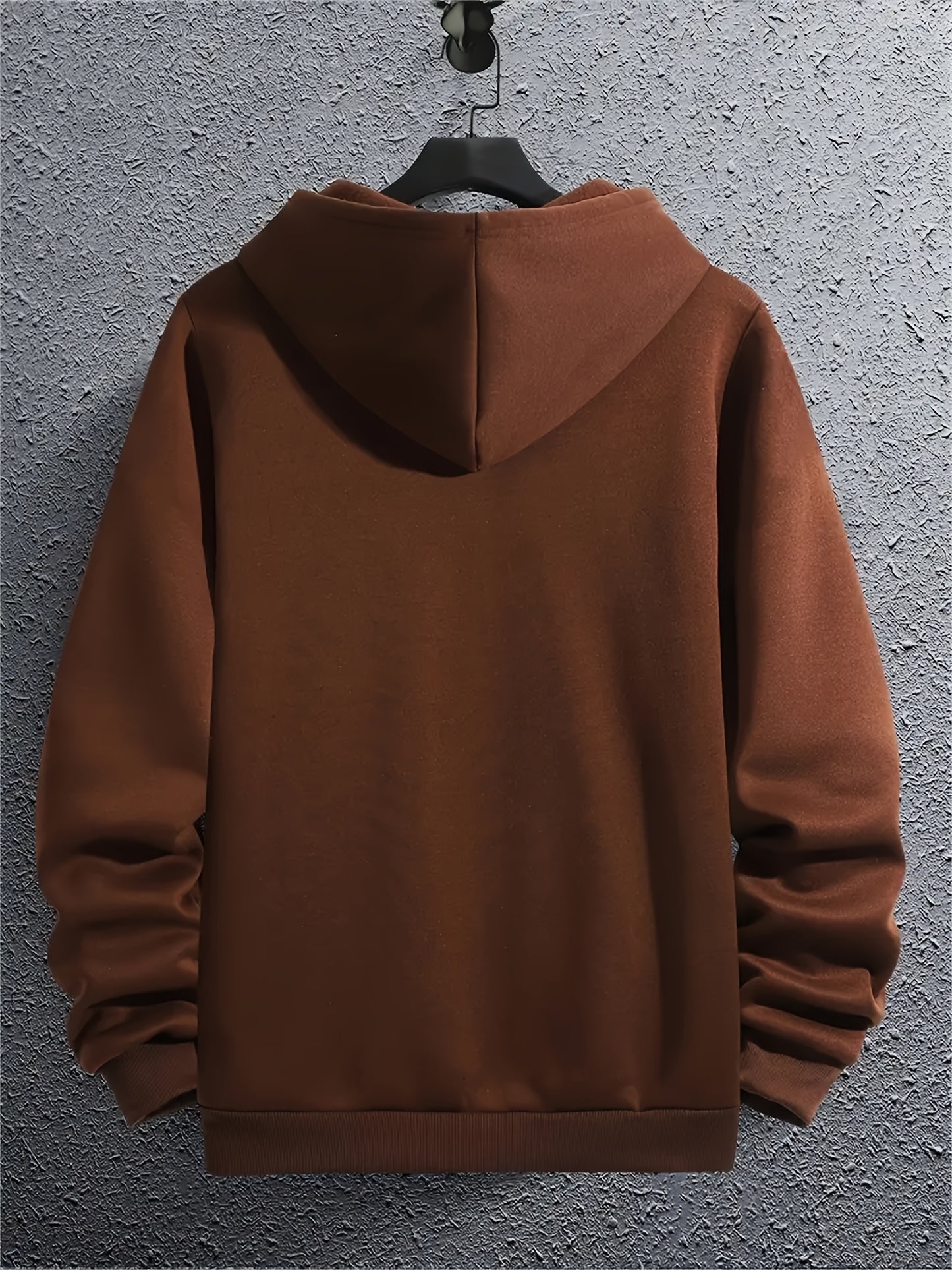 Artistic Letter Print Men's Zipper Pullover Round Neck Hoodies With Kangaroo Pocket Long Sleeve Hooded Sweatshirt Loose Casual Top For Autumn Winter Men's Clothing As Gifts - Lena & Miles Exquisite Boutique LLC.