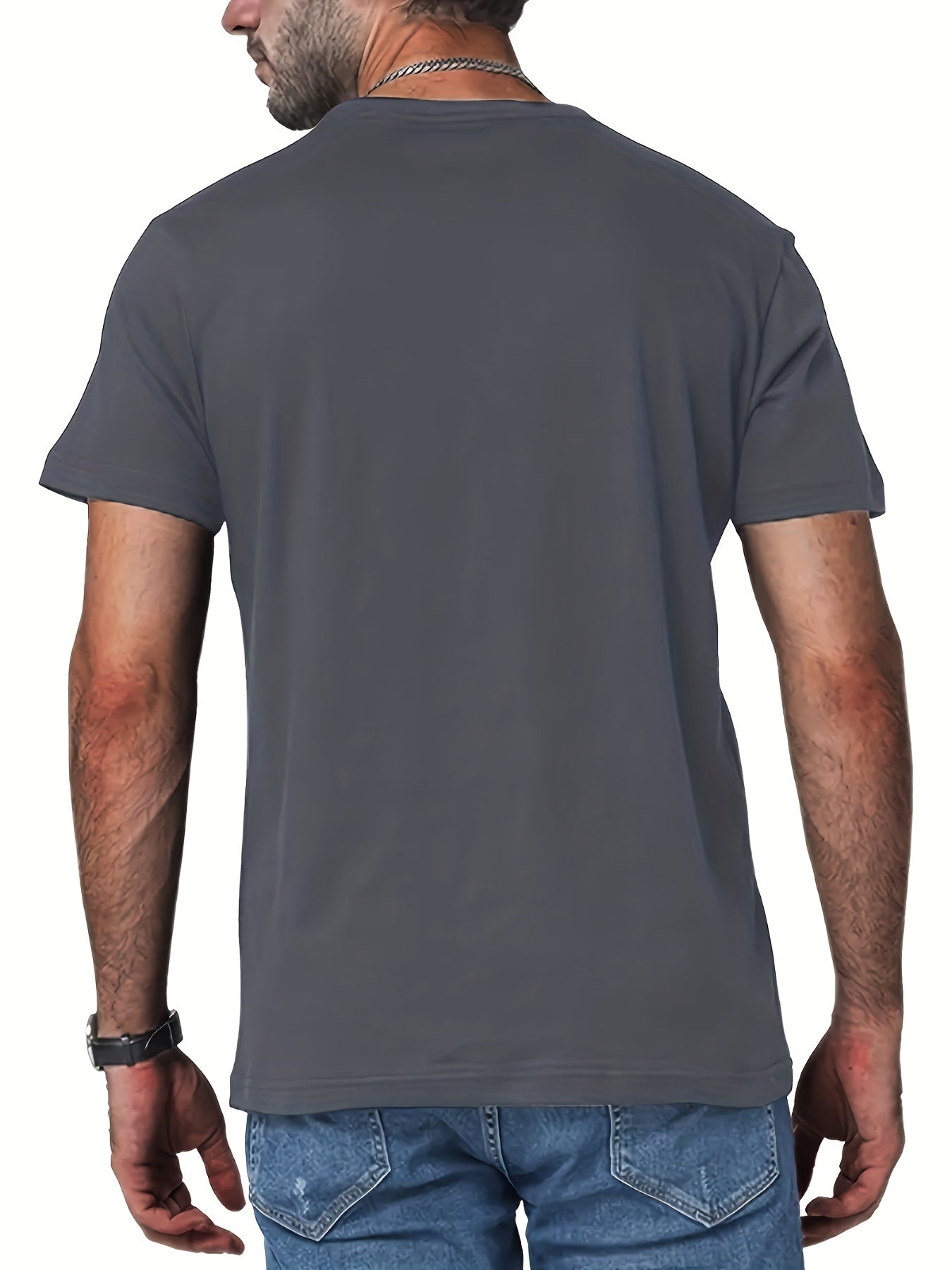 "Black Sheep Of My Family", Men's Sheep Graphic T-shirt, Casual Comfy Slightly Stretch Crew Neck Tee, Men's Clothing For Summer Outdoor - Lena & Miles Exquisite Boutique LLC.