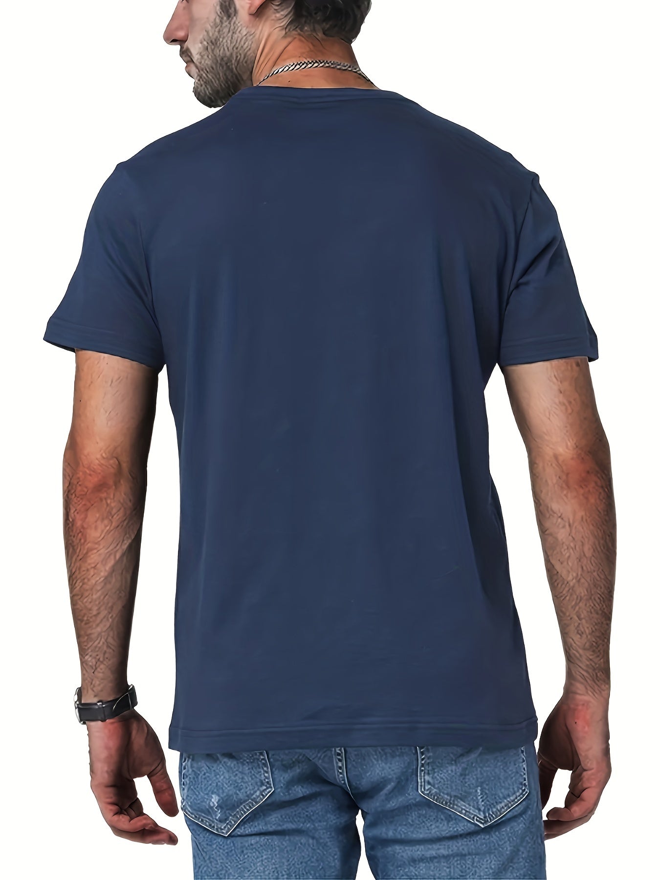 Men's Ink Addict Print T-shirt, Casual Comfy Slightly Stretch Crew Neck Tee, Men's Clothing For Summer Outdoor - Lena & Miles Exquisite Boutique LLC.