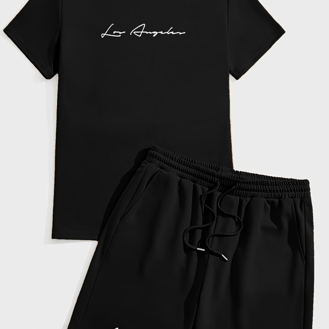 2Pcs Trendy Outfits For Men, Casual Crew Neck Short Sleeve T-shirt And Shorts Set For Summer, Men's Clothing Vacation Workout - Lena & Miles Exquisite Boutique LLC.