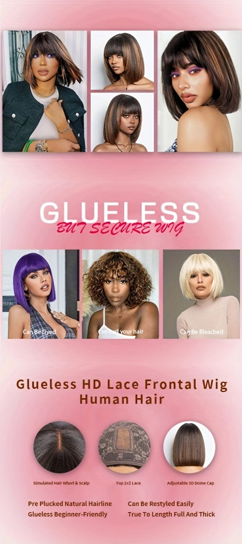 14 Stunning Straight Bob Wig with Bangs - Lena & Miles Exquisite Boutique LLC.