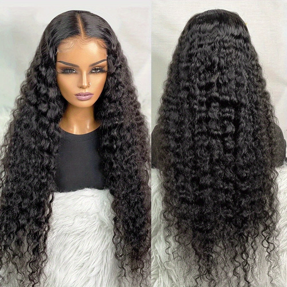 150% 13x4 Human Hair Wig Deep Wave Frontal Wig 10-30 Inch 13x4 Lace Front Wig HD Transparent Human Hair Wigs For Women Brazilian Pre Plucked Hair Wigs - Lena & Miles Exquisite Boutique LLC.