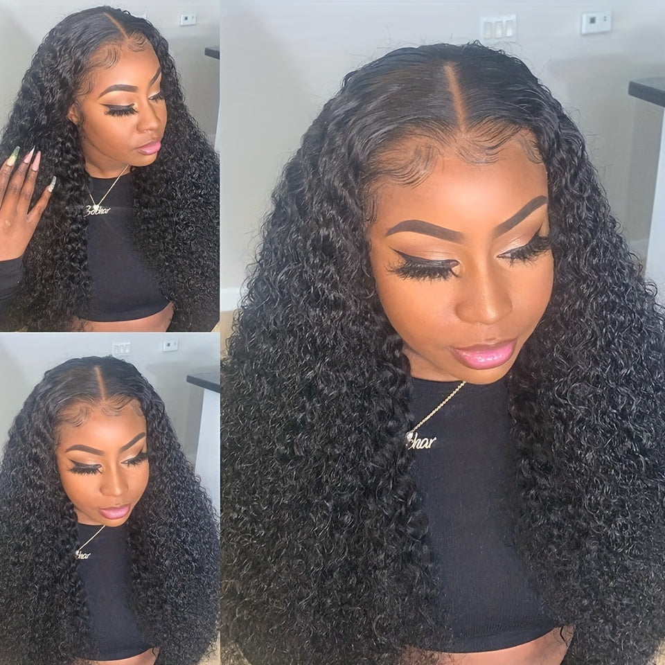 150% 13x4 Human Hair Wig Deep Wave Frontal Wig 10-30 Inch 13x4 Lace Front Wig HD Transparent Human Hair Wigs For Women Brazilian Pre Plucked Hair Wigs - Lena & Miles Exquisite Boutique LLC.