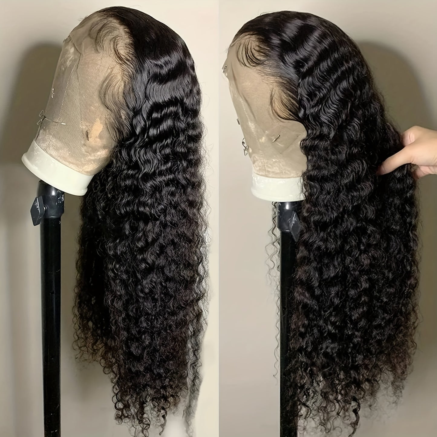 150% 13x4 Human Hair Wig Deep Wave Frontal Wig 10-30 Inch 13x4 Lace Front Wig HD Transparent Human Hair Wigs For Women Brazilian Pre Plucked Hair Wigs - Lena & Miles Exquisite Boutique LLC.
