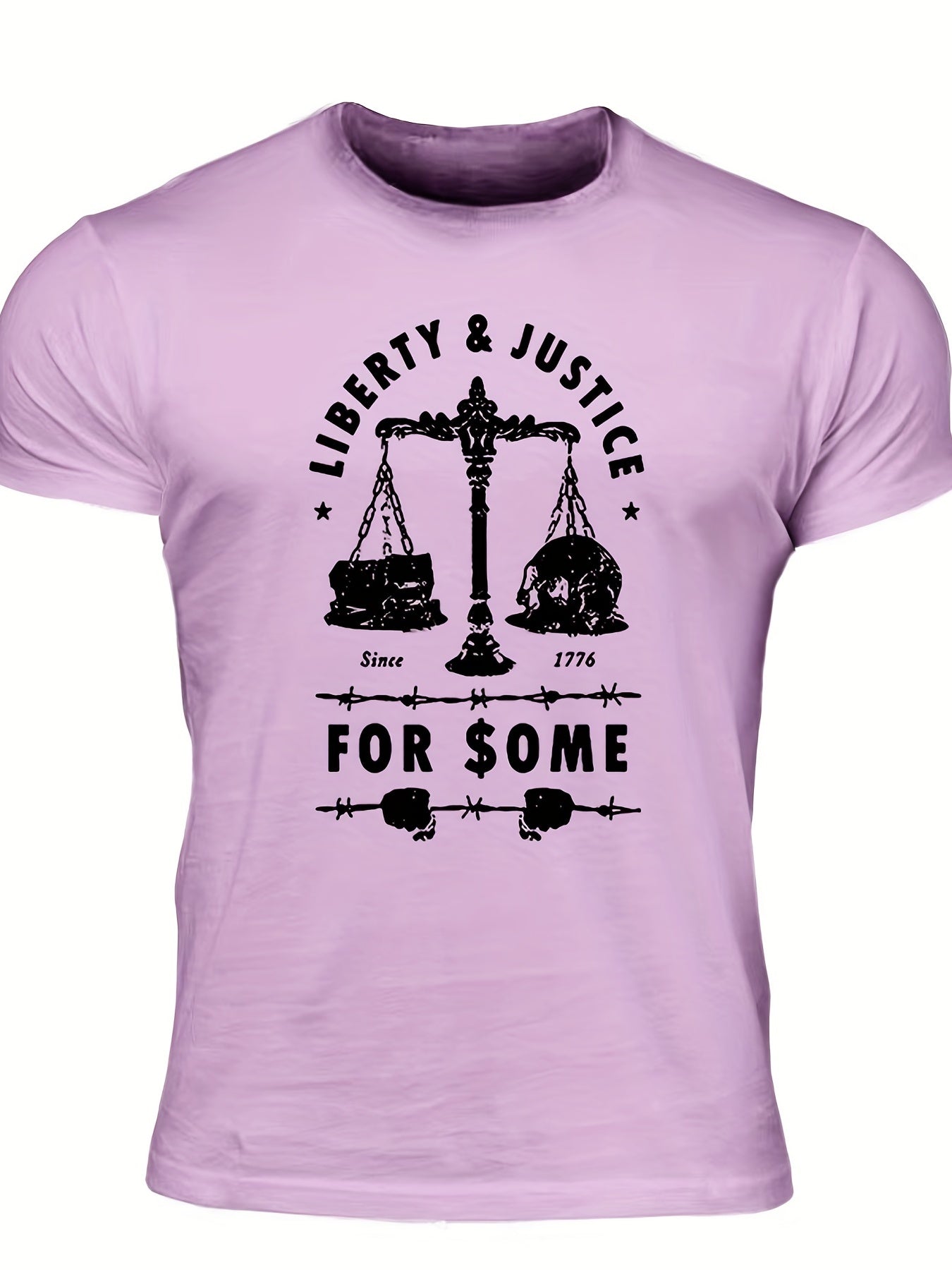 Men's "Liberty & Justice" Print T-shirt, Casual - Lena & Miles Exquisite Boutique LLC.