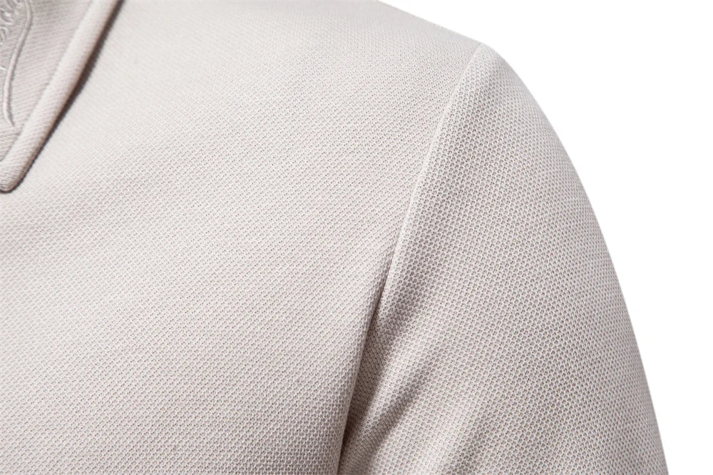AIOPESON Embroidery Polo Shirt for Men Fashion Neck Turn Down Collar Mens Casual Social Polo Shirts Luxury Golf Shirt - Lena & Miles Exquisite Boutique LLC.