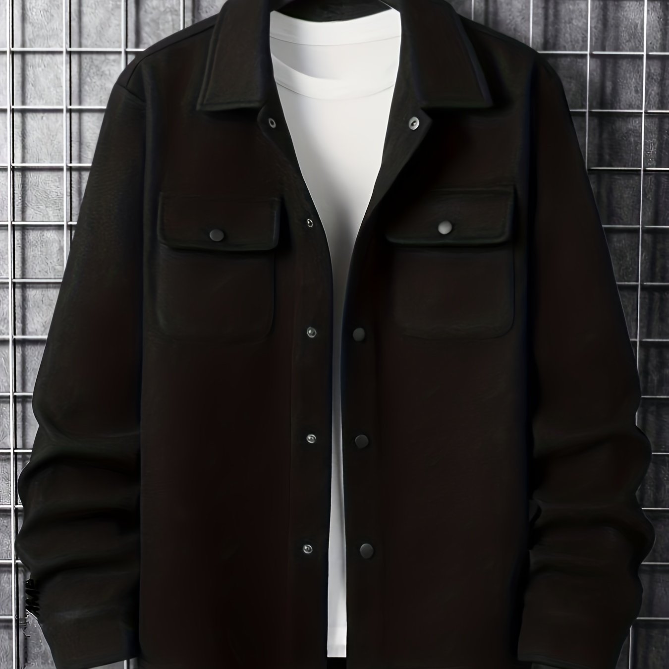 [Men's Solid Jacket With Pockets] Men's Solid - Lena & Miles Exquisite Boutique LLC.