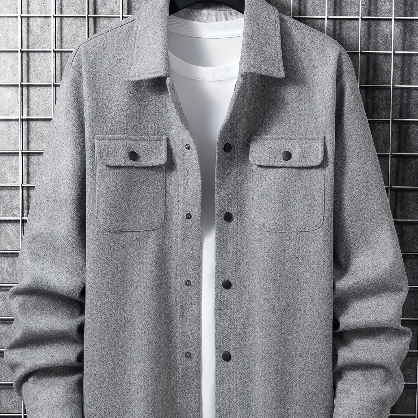 [Men's Solid Jacket With Pockets] Men's Solid - Lena & Miles Exquisite Boutique LLC.